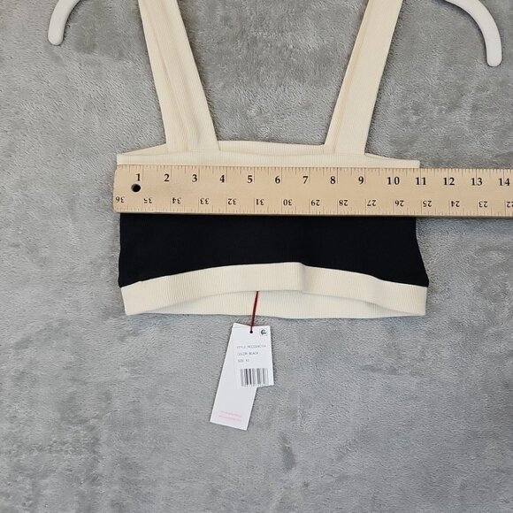 Red Carter Colorblocked Cropped Top Cover-Up Womens Size XS Black Square Neck - Picture 10 of 10